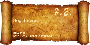 Hey Emese névjegykártya